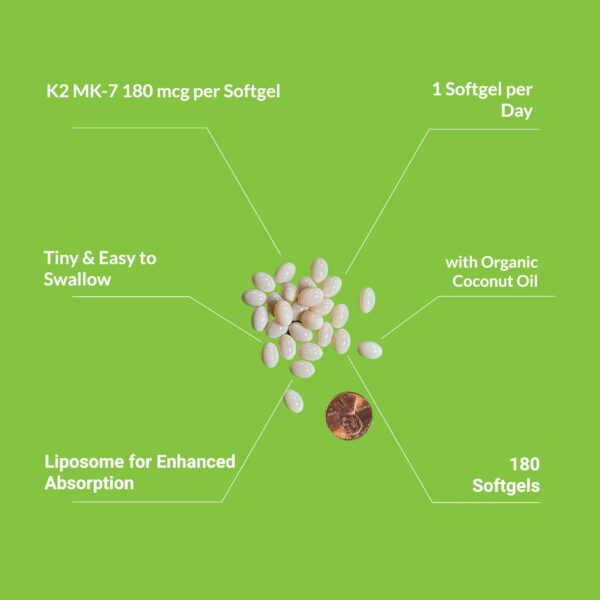 UpNourish K2 MK-7 liposomal cápsulas suaves