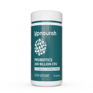 UpNourish probióticos 200 mil millones ufc con enzimas digestivas