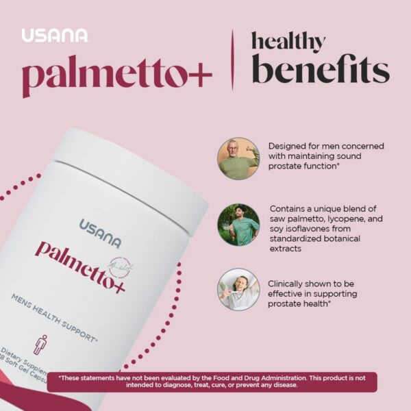 Cápsulas suplemento próstata USANA Palmetto Plus