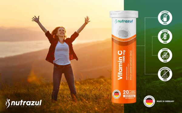 Uso de Nutrazul vitamina C efervescente disolviendo en agua