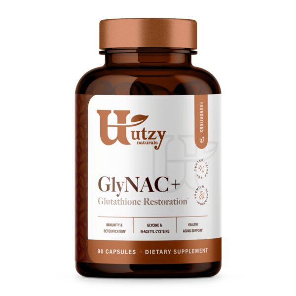 Version 1.0.0 Frente del envase GlyNAC+ Utzy Naturals