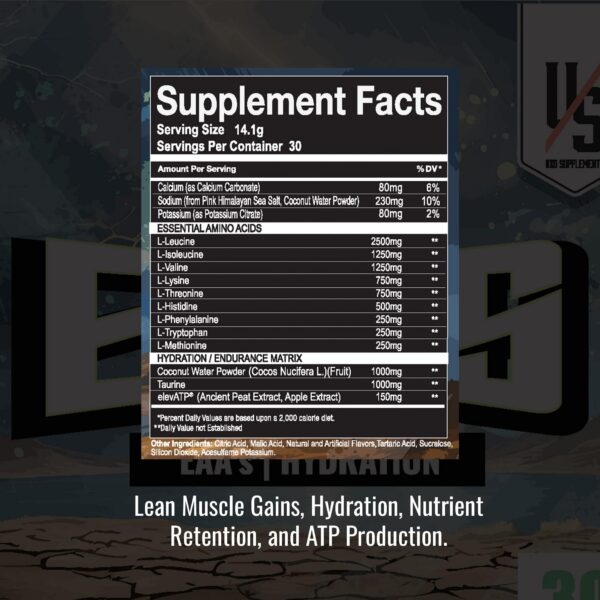 Etiqueta de UXO EAAS Hydration Powder