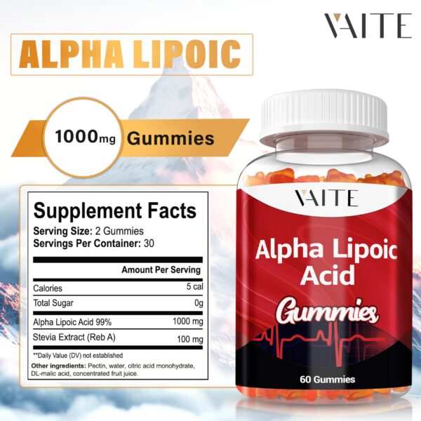 Etiqueta del envase VAITE Alpha Lipoic Acid Gummies