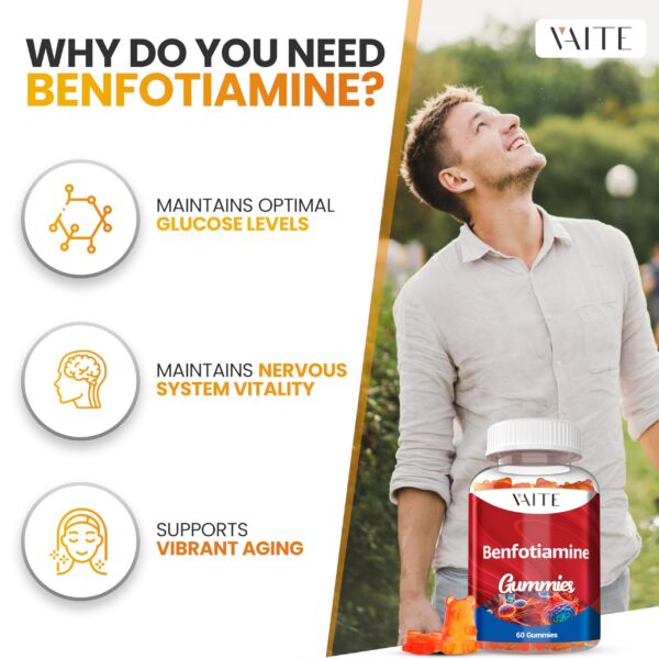 Etiqueta trasera de VAITE Benfotiamina gomitas