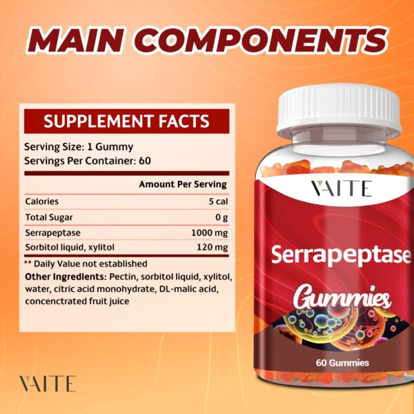 VAITE serrapeptasa gomitas veganas