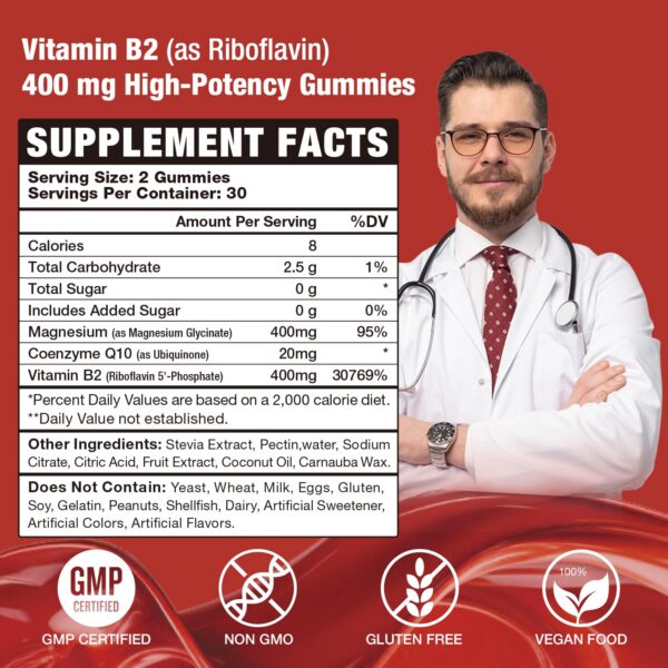 Etiqueta de B2 riboflavina 400 mg