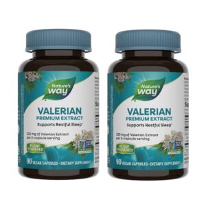 Valeriana Nature's Way suplemento sueño reparador botellas