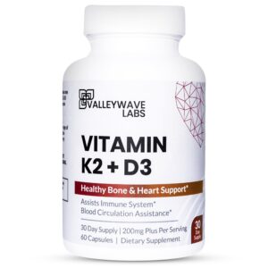 Valleywave Labs cápsulas vitamina d3 k2 para salud ósea