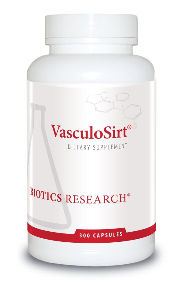 Version 1.0.0 VasculoSirt suplemento cardiovascular 300 cápsulas Biotics Research