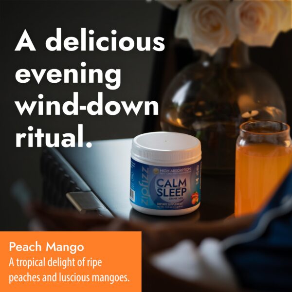 Vaso con Zipfizz polvo para dormir diluido en agua