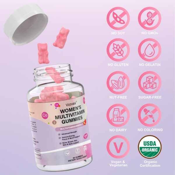 Gomitas Vccvaa multivitamínicas para cuidado de cabello y piel