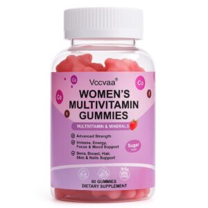 Gomitas multivitamínicas Vccvaa para mujeres con sabor fresa