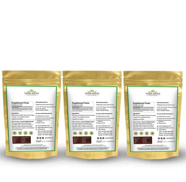 Etiqueta de Kaunch Beej polvo close-up