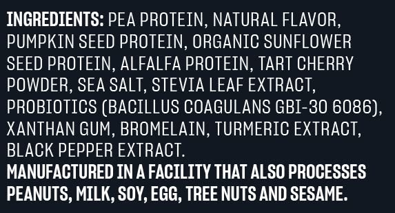 Etiqueta frontal de Vega Premium Sport Protein