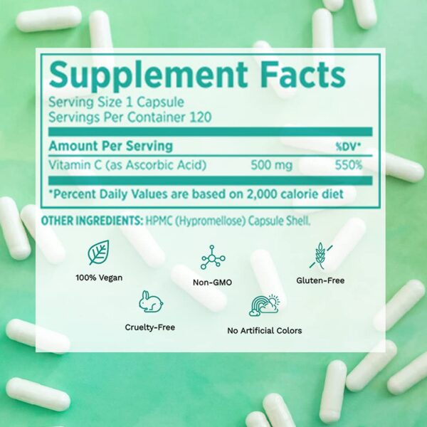 Vegan Life vitamina C 550% VRD fortalecimiento inmunológico