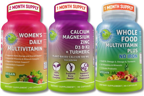 Version 1.0.0 Frente del Vegan Multivitamins & Calcium Trio