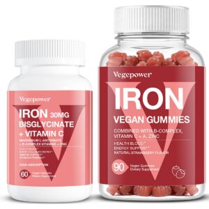 Gomitas veganas de hierro Vegepower sabor fresa frontal