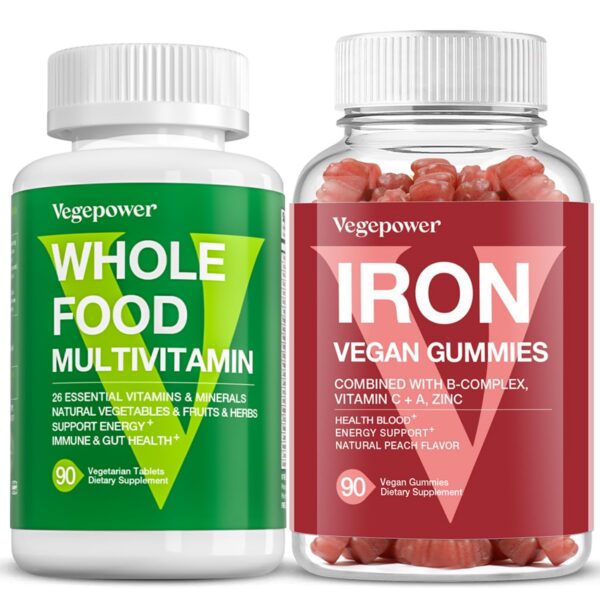 Frasco VEGEPOWER gomitas multivitamínicas con hierro