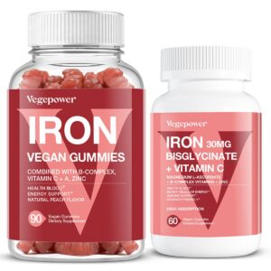 Frente del envase VegePower gomitas de hierro vegano