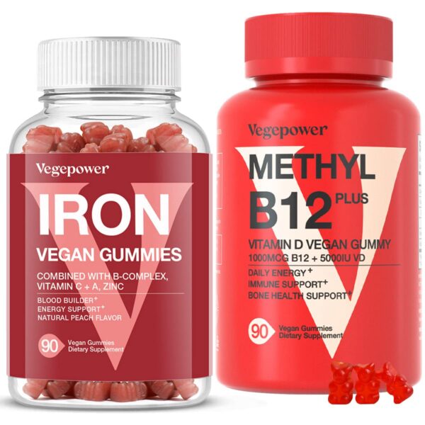 VEGEPOWER Gomitas Hierro Veganas con B12 – frasco