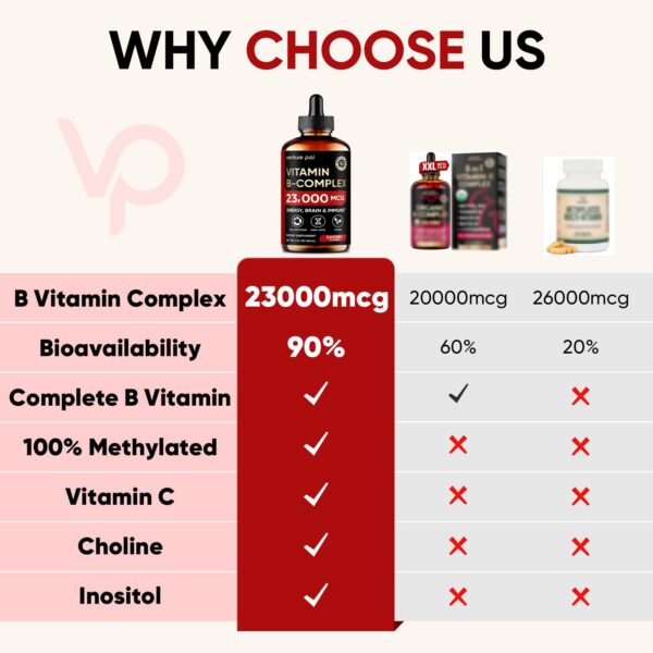 Version 1.0.0 Frasco de Complejo B Activo Venture Pal con vitamina B5 y B12