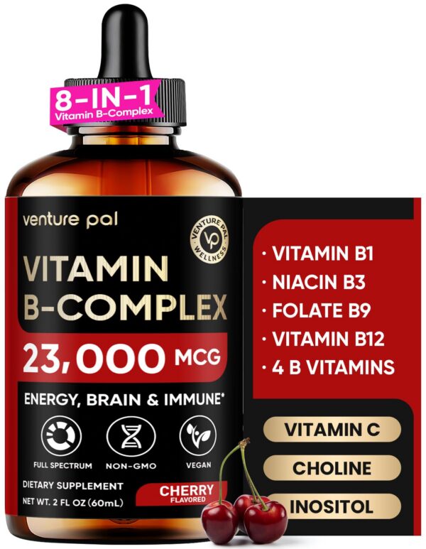 Version 1.0.0 Gotas líquidas de Complejo B Activo Venture Pal con sabor a cereza