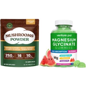 Gomitas Venture Pal hongos y magnesio glicinato primer plano