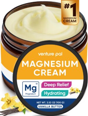 Loción de magnesio Venture Pal frasco y etiqueta