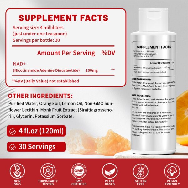 Version 1.0.0 Contenido líquido NAD+ liposomal