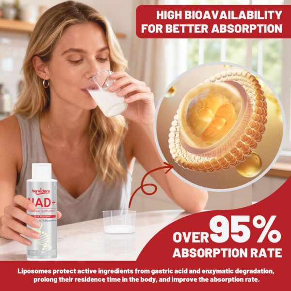 Version 1.0.0 Vista lateral del frasco Vervidora NAD+