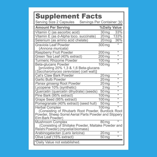 Etiqueta frontal de VHC 60 cápsulas