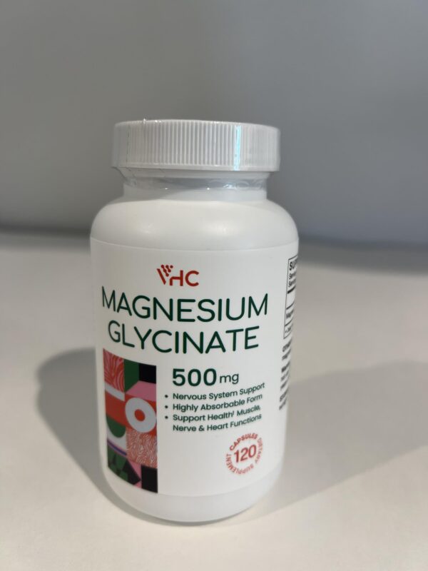 Etiqueta frontal del frasco VHC glicinato magnesio