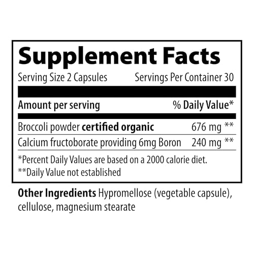 Etiqueta de Vibrant Health Boro con ingredientes
