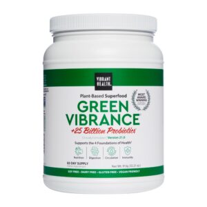 Version 1.0.0 Envase de Vibrant Health Green Vibrance superalimentos 83 porciones