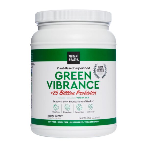 Version 1.0.0 Envase de Vibrant Health Green Vibrance superalimentos 83 porciones