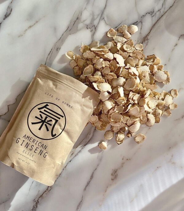 vida del genki ginseng americano té en rodajas premium