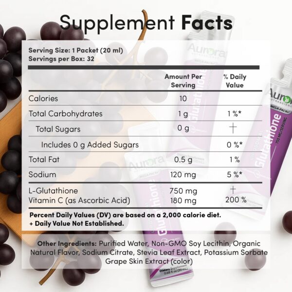 Etiqueta del producto Aurora Nutrascience Liposomal Vitamina C