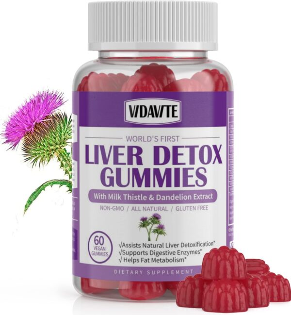 VIDAVITE gomitas detox para hígado con cardo mariano y alcachofa