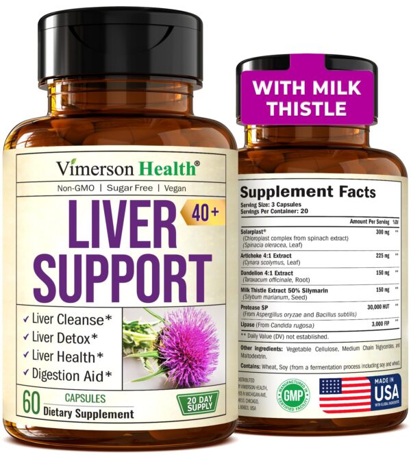Version 1.0.0 Vimerson Health suplemento detox hígado con cardo mariano 60 cápsulas