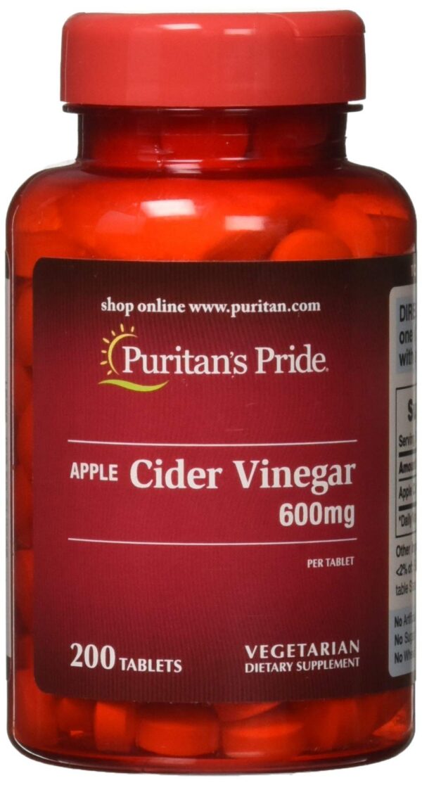 Vinagre de sidra de manzana 600 mg Puritan's Pride en tableta