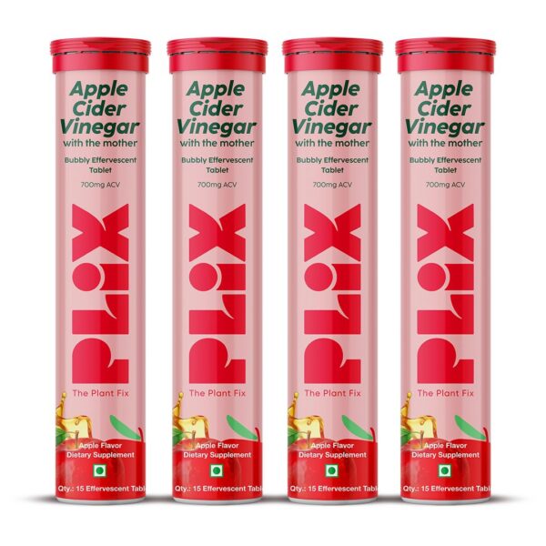 Version 1.0.0 Tabletas efervescentes de vinagre de sidra de manzana PLIX paquete rojo