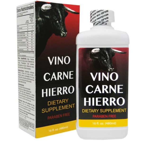 Suplemento Vino Carne Hierro 16 oz libre de parabenos