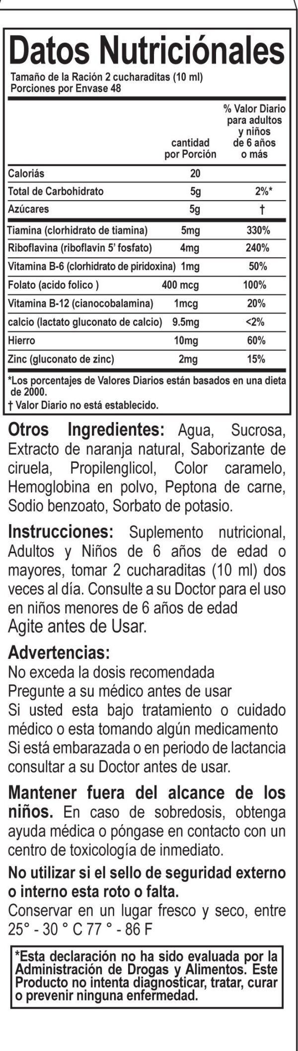 Botella Vino Carne Hierro suplemento para convalecencia y apetito