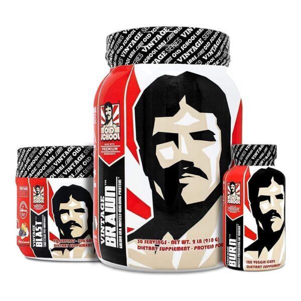 Etiqueta frontal de Vintage Burn energy supplement