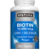 Producto VISPURA Biotina 10000 mcg en frasco