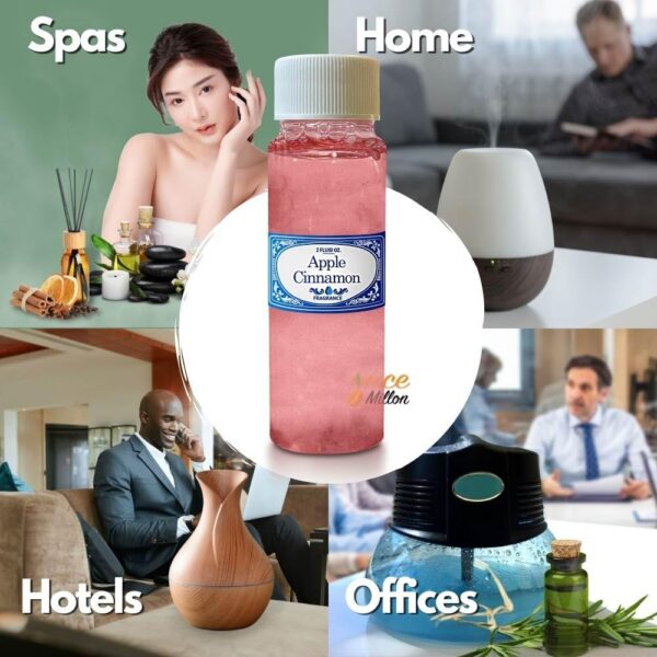 vista aceite aroma manzana canela botella concentrada