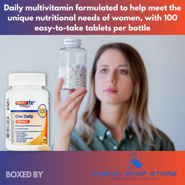 Vista frontal paquete multivitamínico para mujer Equate