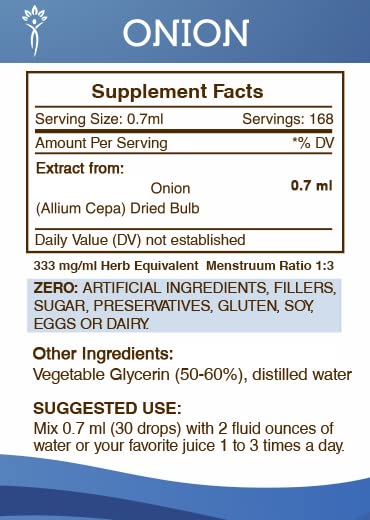 Vista lateral botella extracto cebolla Secrets of the Tribe