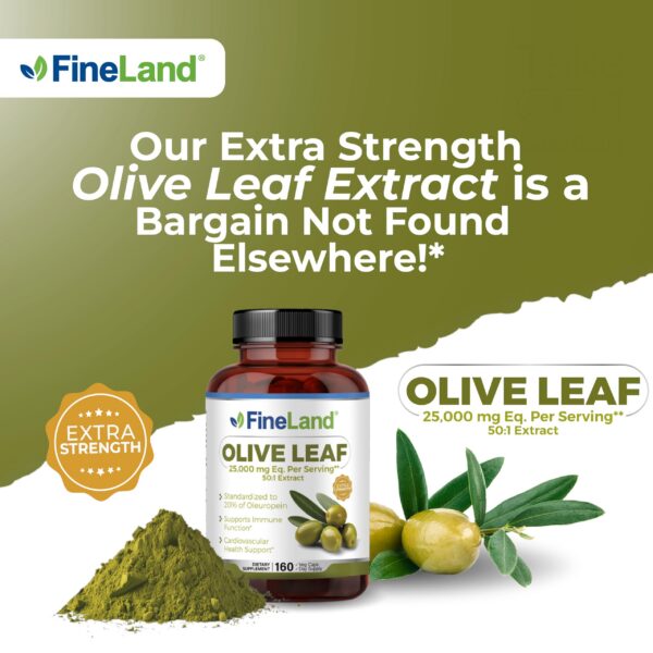 Vista lateral botella FineLand extracto hoja de olivo