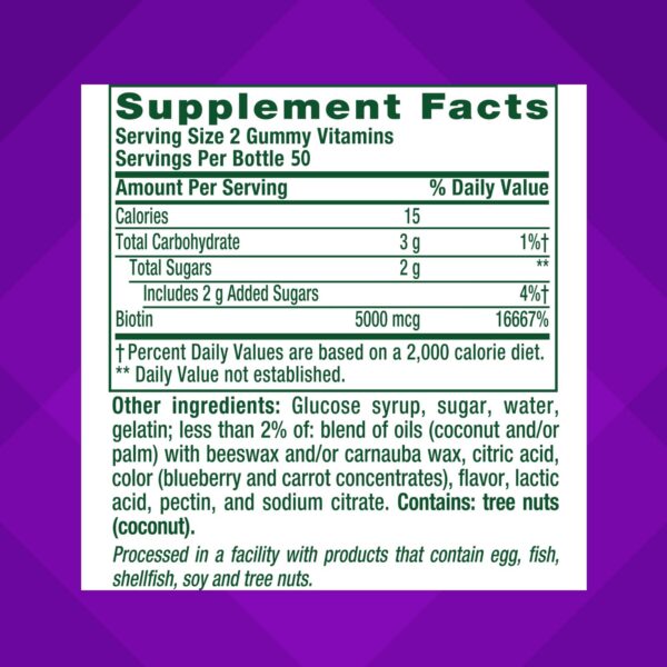 Vista lateral botella Vitafusion Biotina